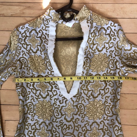 Vintage Silk Tunic w/ Gold Embroidery - Picture 8 of 11
